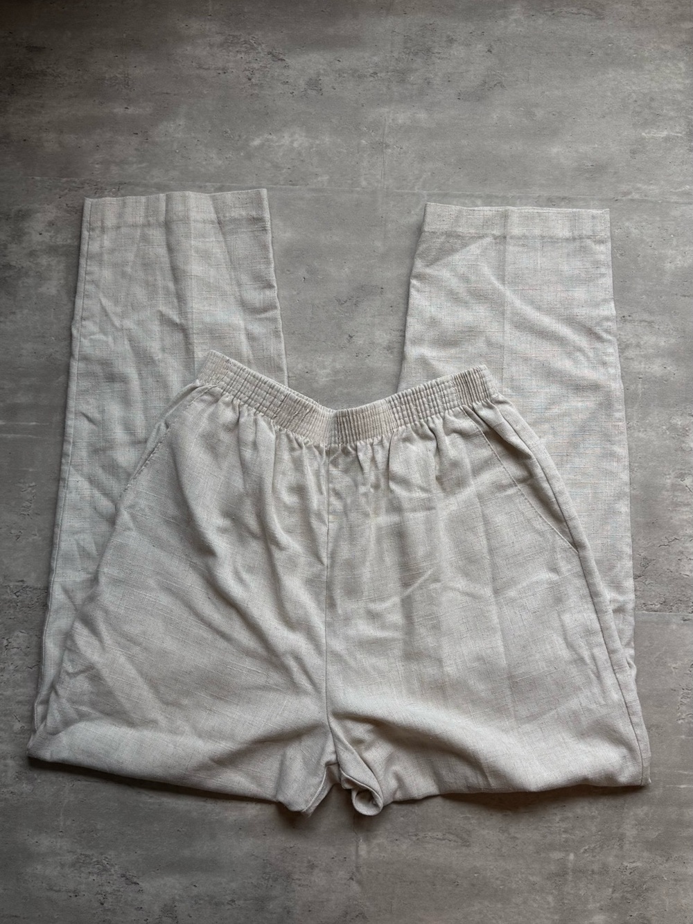Briggs New York Lightweight Cream Elastic-Waist Joggers
